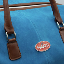 Load image into Gallery viewer, Weekend Race Bag Light Blue Suede and Leather | Bugatti Heritage